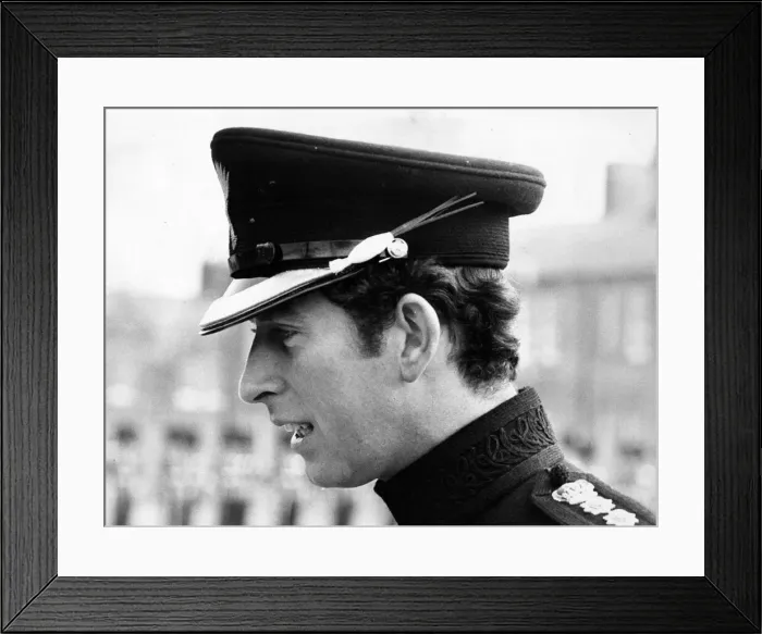 Framed Print : Prince Charles, The Prince of Wales wearing the leek emblem in his cap as he attends Framed Print : Prince Charles, The Prince of Wales wearing the leek emblem in his cap as he attends