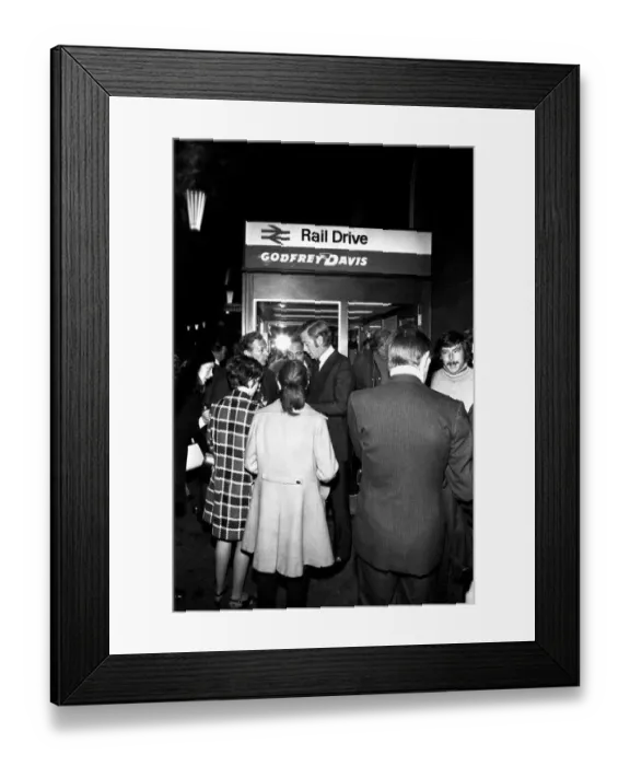 Framed Print : Film legend Michael Caine in Newcastle Central Station during the filming of Get Carter