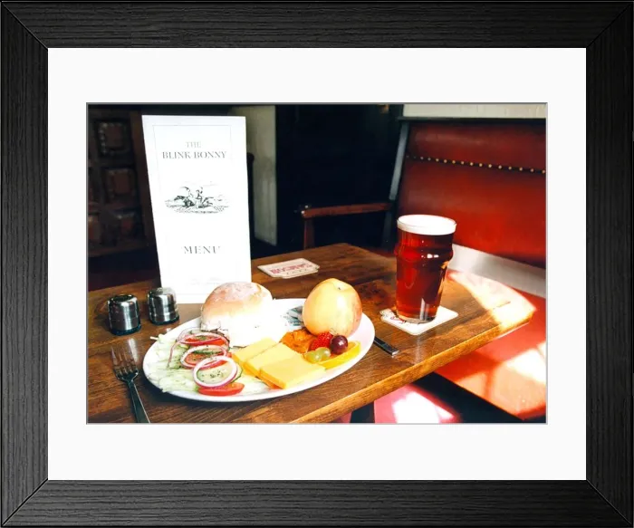 Framed Print : A typical pub lunch in 1996
