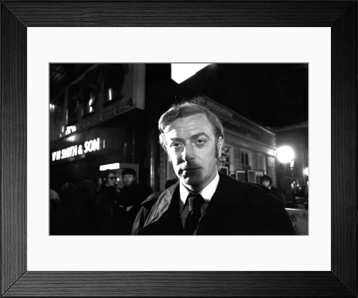 Framed Print : Film legend Michael Caine in Newcastle Central Station during the filming of Get Carter