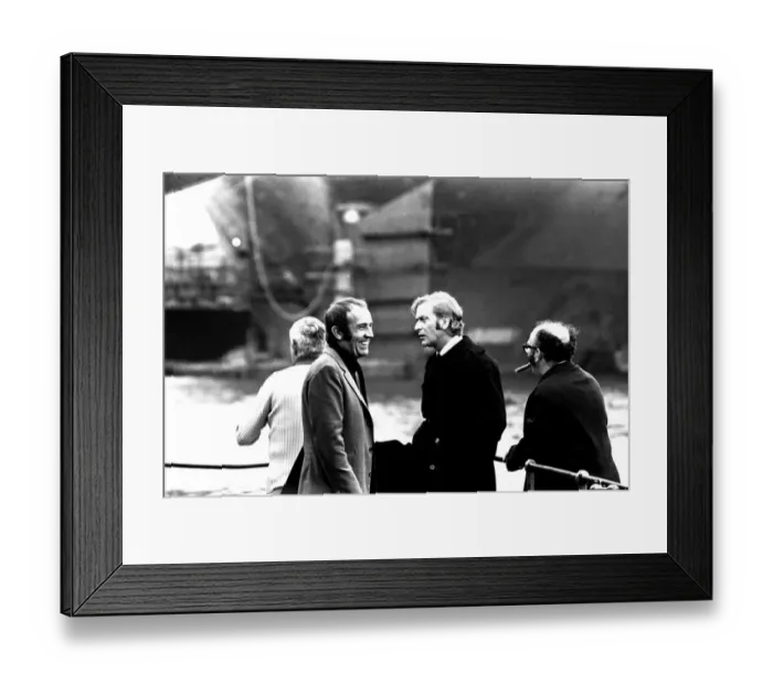 Framed Print : Michael Caine in a scene from the film Get Carter. Hebburn-Wallsend ferry landing with Framed Print : Michael Caine in a scene from the film Get Carter. Hebburn-Wallsend ferry landing with