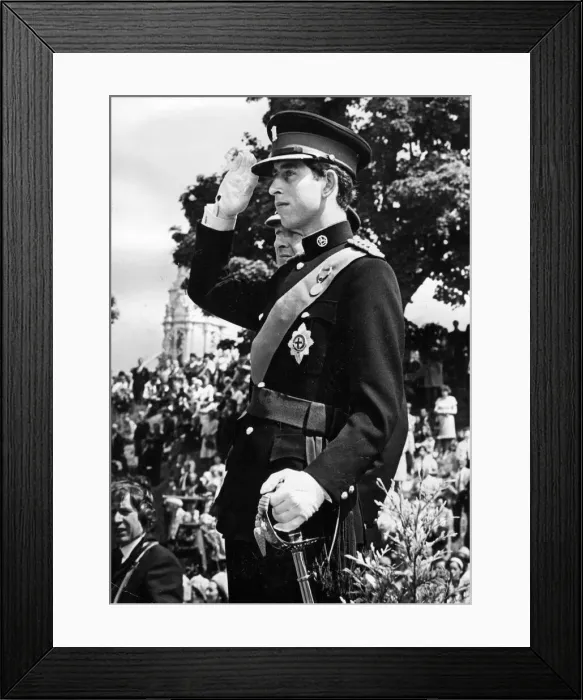 Framed Print : Prince Charles, The Prince of Wales taking the salute at the parade - The Prince appeared Framed Print : Prince Charles, The Prince of Wales taking the salute at the parade - The Prince appeared
