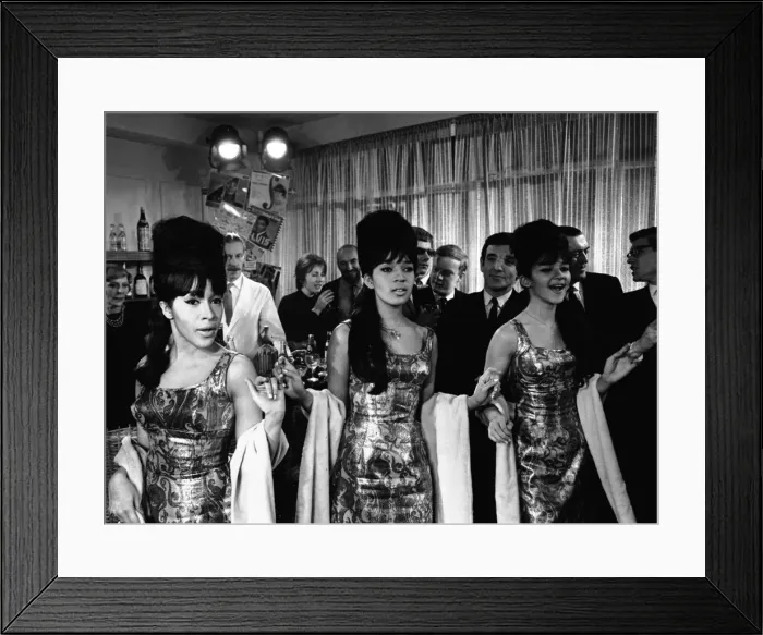 Framed Print : Pop Group The Ronettes performing in London. Ronnie Bennett (l Framed Print : Pop Group The Ronettes performing in London. Ronnie Bennett (l