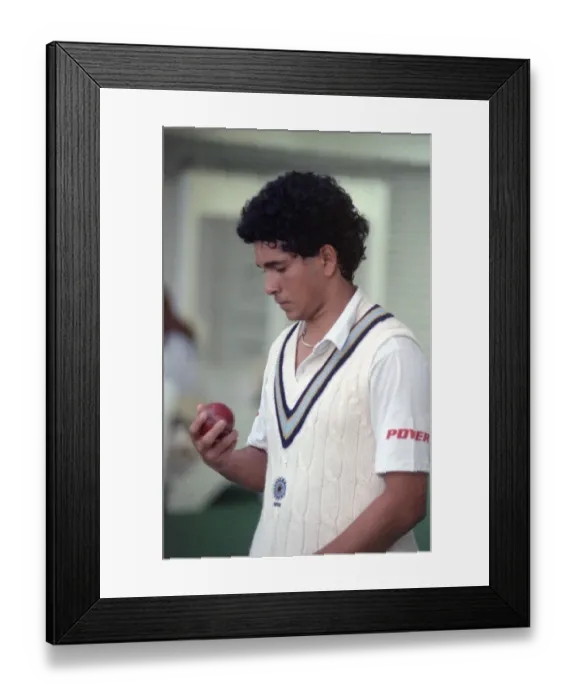 Framed Print : Indian cricketer Sachin Tendulkar in England for his first test series Framed Print : Indian cricketer Sachin Tendulkar in England for his first test series