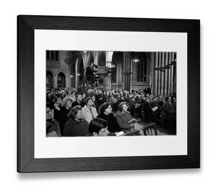 Framed Print : Th scene inside Leamingtons All Saints Parish Church where the BBC have set up