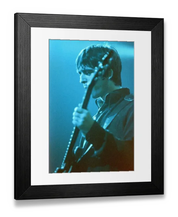 Framed Print : Brit pop band Oasis perform in concert at the Whitley Bay Ice Rink 19  /  01  /  96