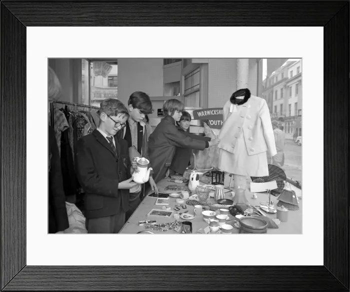 Framed Print : Bargain hunters descended on a Leamington charity shop in 1966 to raise a small furtune Framed Print : Bargain hunters descended on a Leamington charity shop in 1966 to raise a small furtune