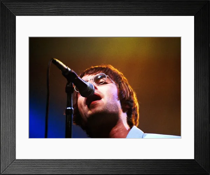 Framed Print : Brit pop band Oasis perform in concert at the Whitley Bay Ice Rink 19  /  01  /  96