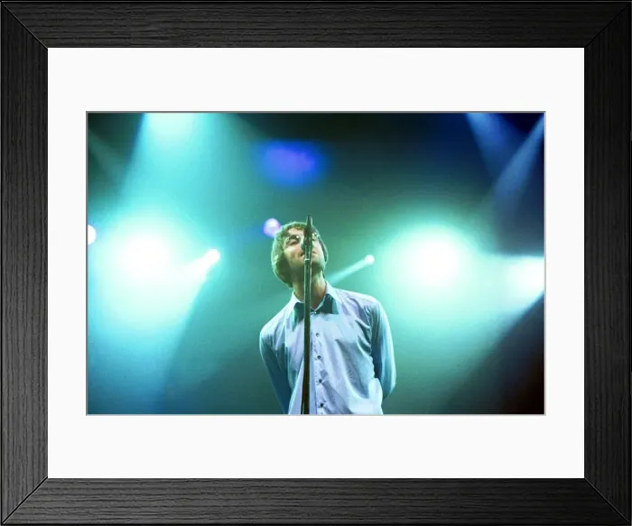 Framed Print : Brit pop band Oasis perform in concert at the Whitley Bay Ice Rink 19  /  01  /  96
