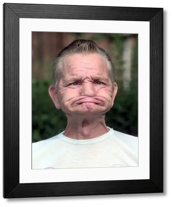 Framed Print : Mr Dennis Russell of Walsall with another of his gurning th June 1998