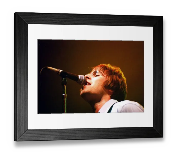 Framed Print : Brit pop band Oasis perform in concert at the Whitley Bay Ice Rink 19  /  01  /  96