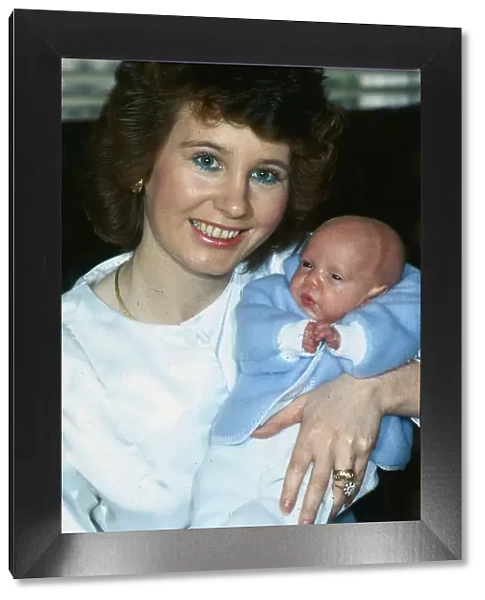 Fiona Shaw with her son Jamie April 1988 Premature Baby