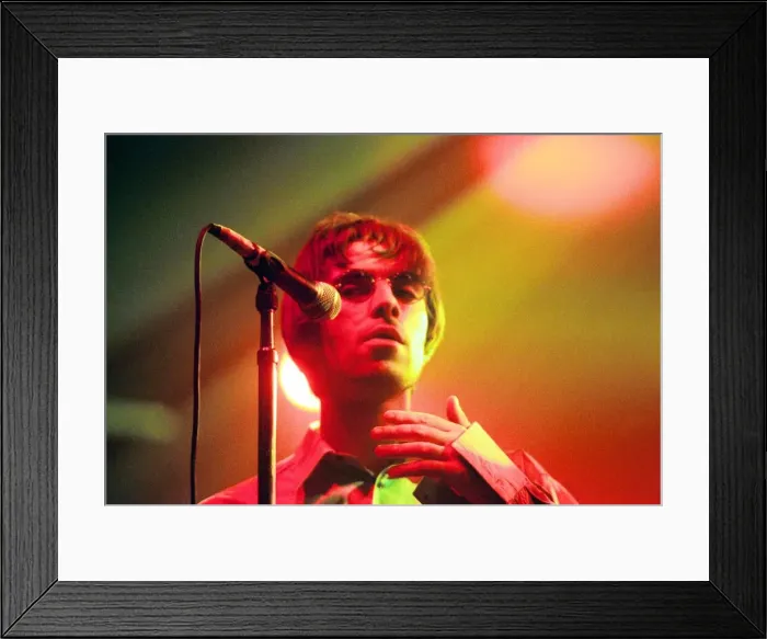 Framed Print : Brit pop band Oasis perform in concert at the Whitley Bay Ice Rink 19  /  01  /  96