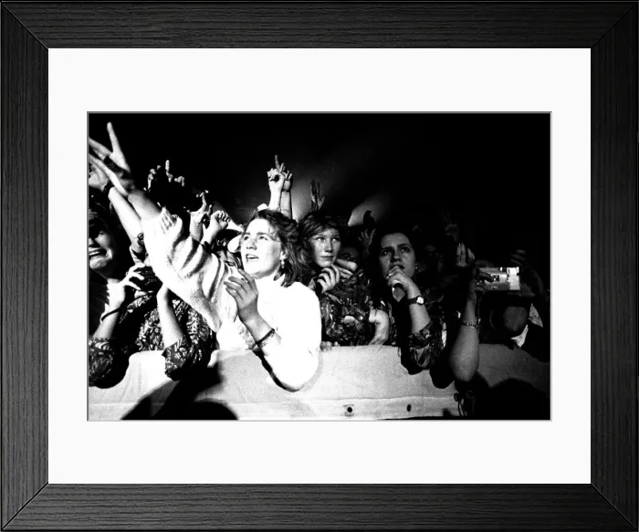 Framed Print : Lib - Boy Band New Kids on the Block perform at Whitley Bay Ice Rink 27 April 1990