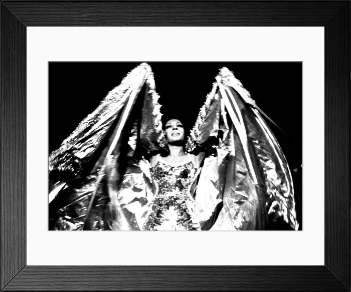 Framed Print : Shirley Bassey performing on stage in concert at Newcastle City Hall 30th April 1971 Framed Print : Shirley Bassey performing on stage in concert at Newcastle City Hall 30th April 1971