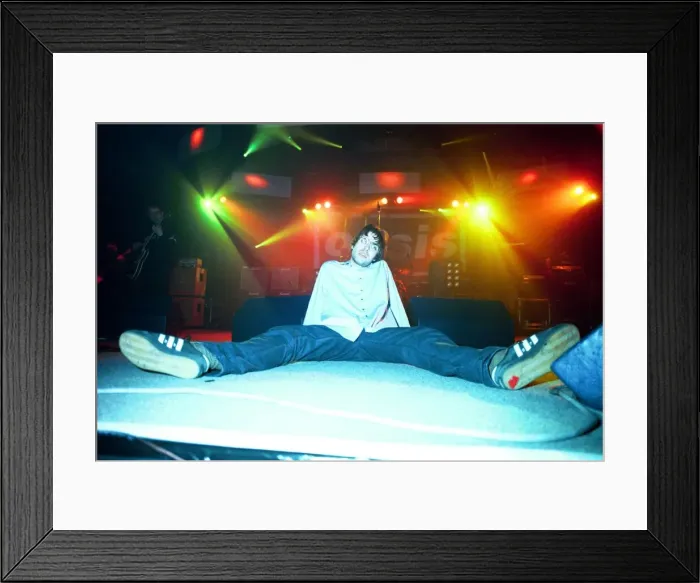 Framed Print : Brit pop band Oasis perform in concert at the Whitley Bay Ice Rink 19  /  01  /  96