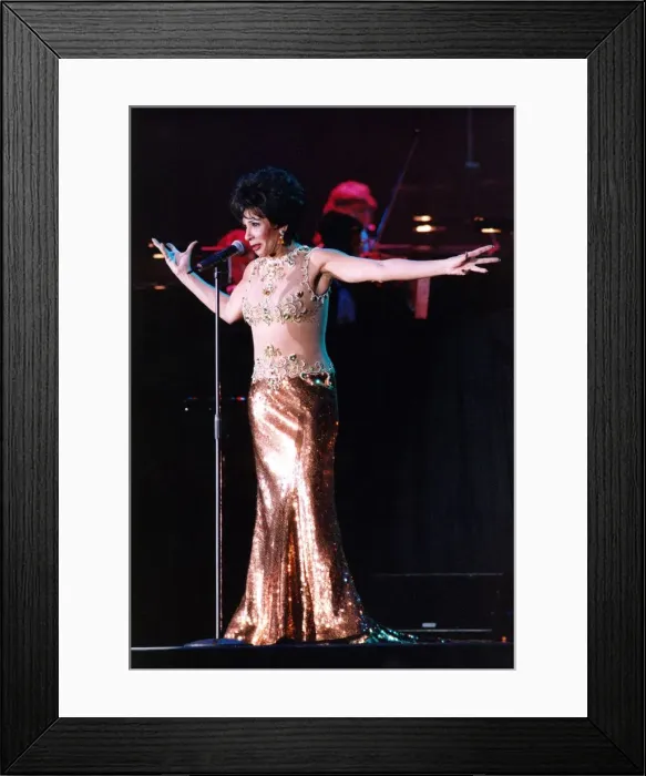 Framed Print : Singer Shirley Bassey performing at the Newcastle Arena. 11 / 05 / 96 Framed Print : Singer Shirley Bassey performing at the Newcastle Arena. 11 / 05 / 96