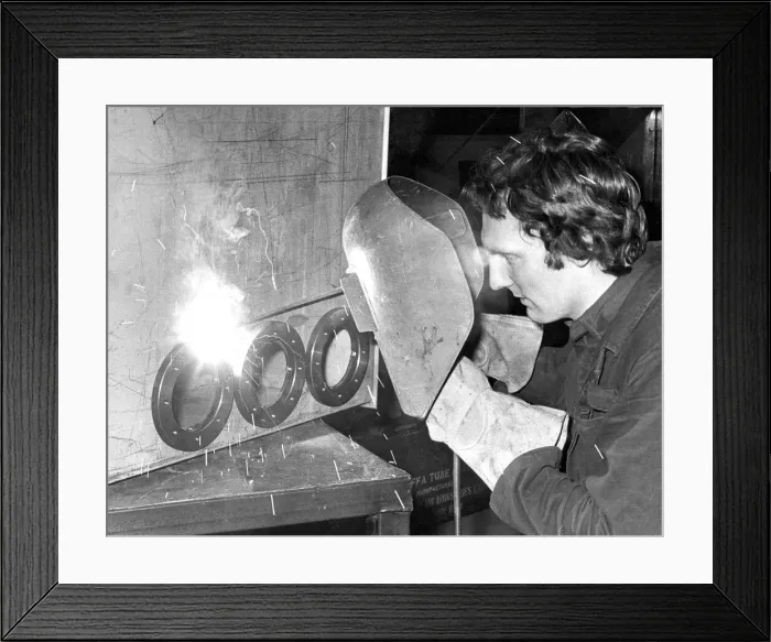 Framed Print : John Lang welding in 1980 Framed Print : John Lang welding in 1980