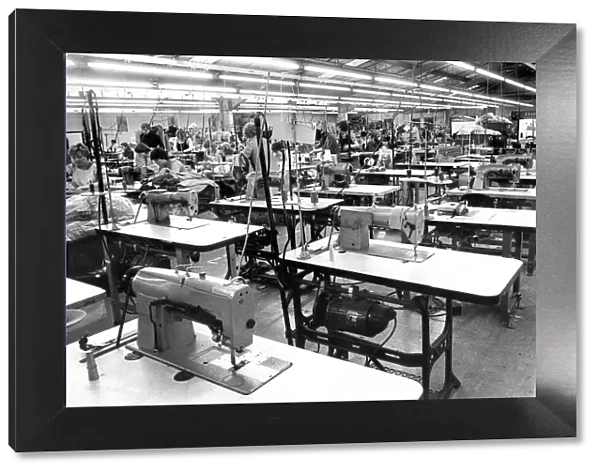 The factory floor of S. Levine Clothing Factory in 1977
