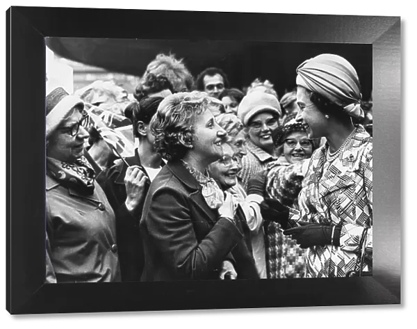 Queen Elizabeth II chatting to Geordie housewives during her visit to Newcastle 1st
