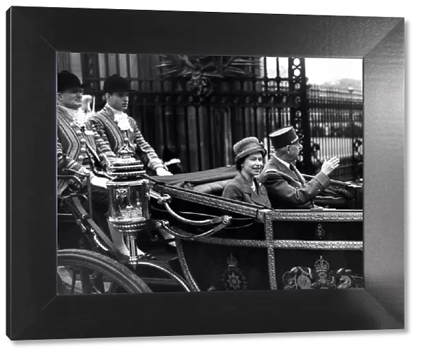 Queen Elizabeth II with Charles de Gaulle on their carriage journey from Victoria Station