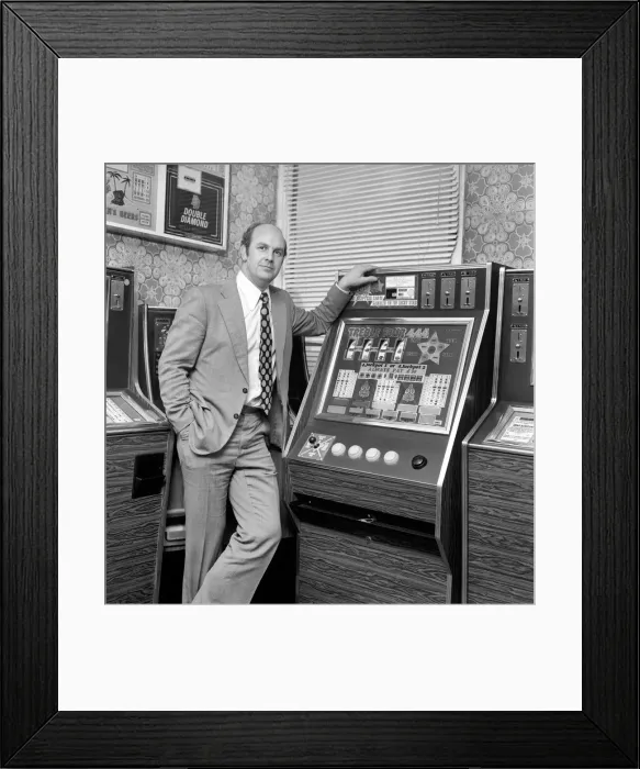 Framed Print : Dr. Pilkington and Fruit Machines. January 1975 75-00333-005 Framed Print : Dr. Pilkington and Fruit Machines. January 1975 75-00333-005