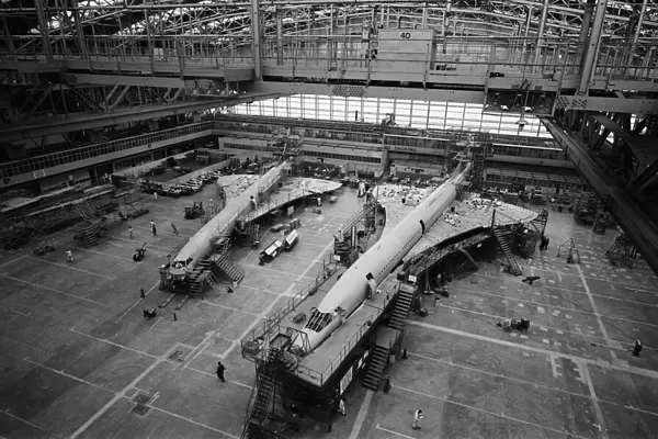 The production line of Concorde at BACs works at Filton, Bristol this afternoon