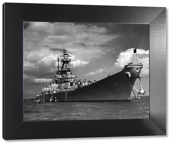 The Iowa class battleship USS Wisconsin, which served in World War Two