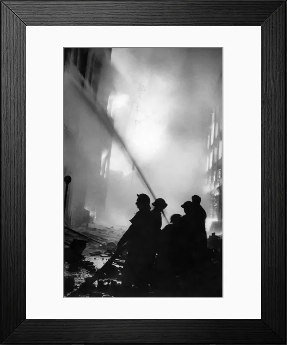 Framed Print : Fires from High Explosive during the 2nd Fire of London in Ave Maria Lane December Framed Print : Fires from High Explosive during the 2nd Fire of London in Ave Maria Lane December
