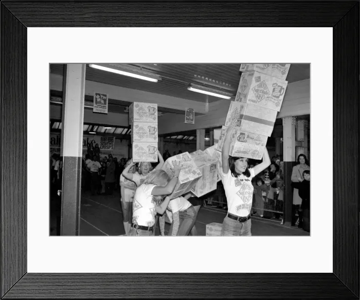 Framed Print : Unusual: Games were played to introduce The New Blue Bag of Salt in the Smith Crisps in