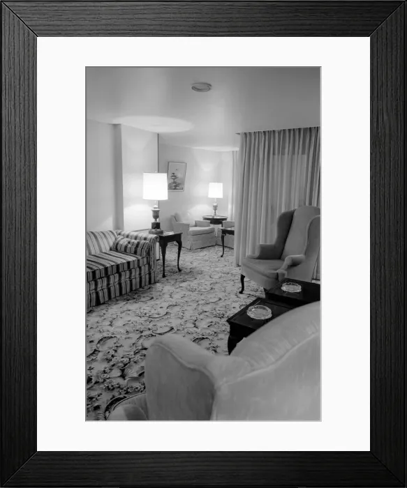 Framed Print : Interior view showing one of the cabin living rooms aboard the luxury passenger liner QE2 Framed Print : Interior view showing one of the cabin living rooms aboard the luxury passenger liner QE2