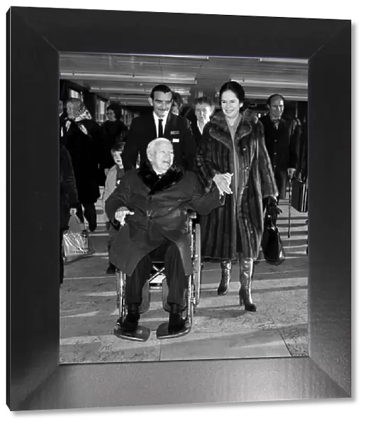 Sir Charlie Chaplin and wife Dona. January 1975 75-00204-002