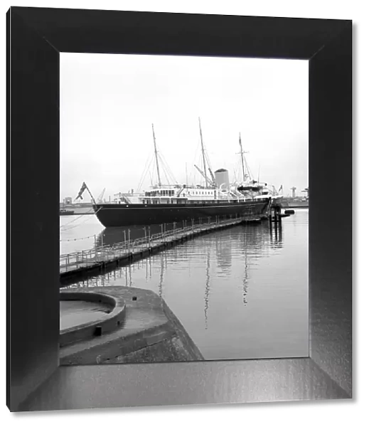 The Royal Yacht Britannia seen here at the Royal Naval Dockyard Portsmouth