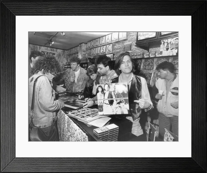 Framed Print : Prefab Sprout sign autographs for fans at the HMV music store in Newcastle Framed Print : Prefab Sprout sign autographs for fans at the HMV music store in Newcastle