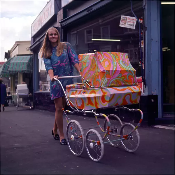 Sixties Fashion 1960s clothing Pschedelic paisley pram with
