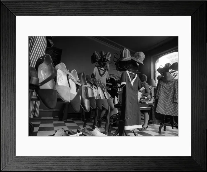 Framed Print : Bibas boutique in London May 1965 which specialises in mail order Framed Print : Bibas boutique in London May 1965 which specialises in mail order