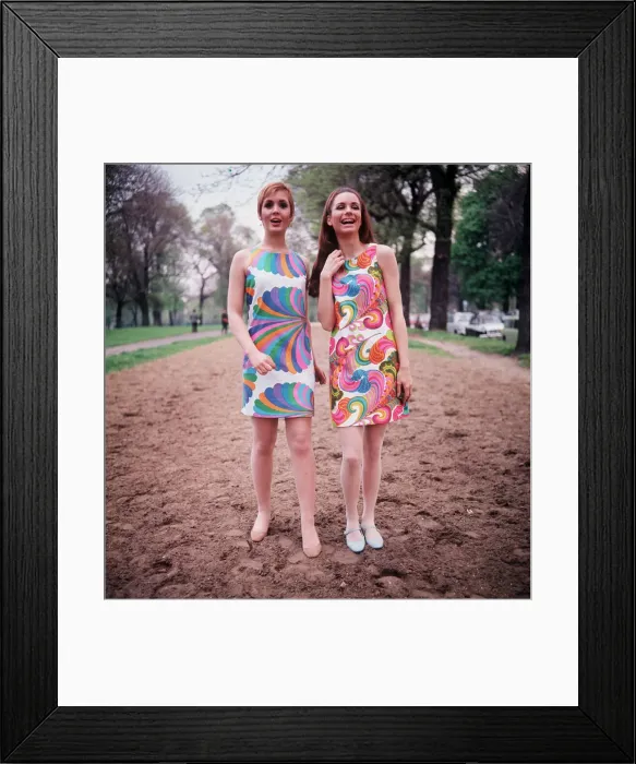 Framed Print : Fashion -1967 Paisley pattern and shell printed mini dresses by Simon Massey Framed Print : Fashion -1967 Paisley pattern and shell printed mini dresses by Simon Massey