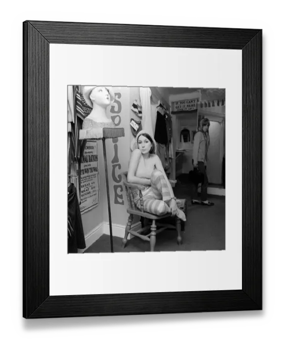 Framed Print : Fashion, July 1965 Jackie Cryer sitting in the Spice No Framed Print : Fashion, July 1965 Jackie Cryer sitting in the Spice No