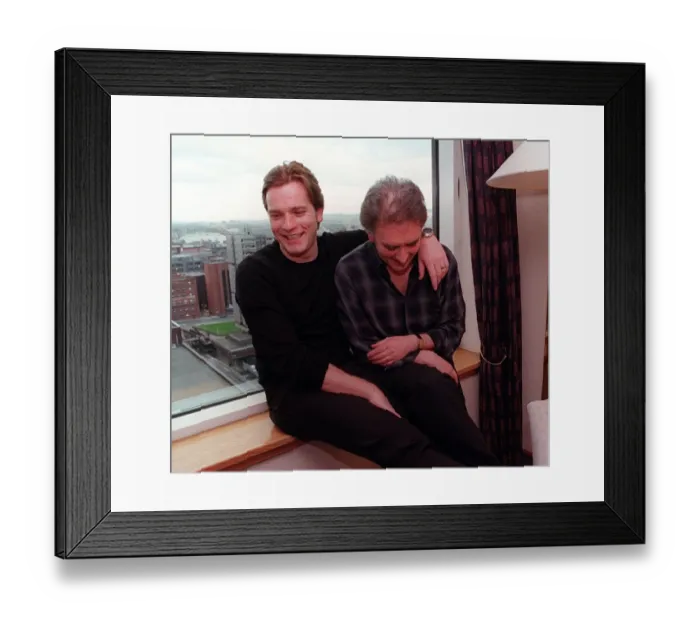 Framed Print : Ewan McGregor actor 25th April 1999 Scots actor with his Uncle also an actor Denis Framed Print : Ewan McGregor actor 25th April 1999 Scots actor with his Uncle also an actor Denis