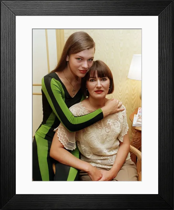 Framed Print : Mila Jovovich with her mother Galena August 1991 Framed Print : Mila Jovovich with her mother Galena August 1991