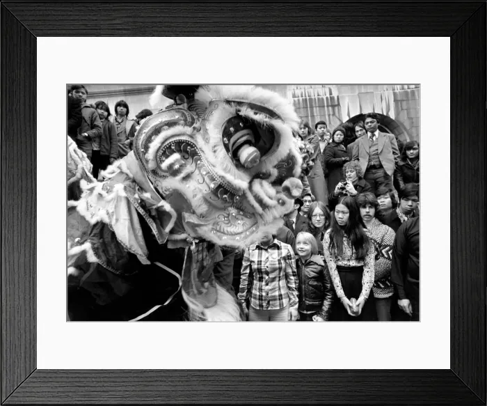Framed Print : Happy Chinese New Year. Soho, London. February 1975 75-00920-009 Framed Print : Happy Chinese New Year. Soho, London. February 1975 75-00920-009
