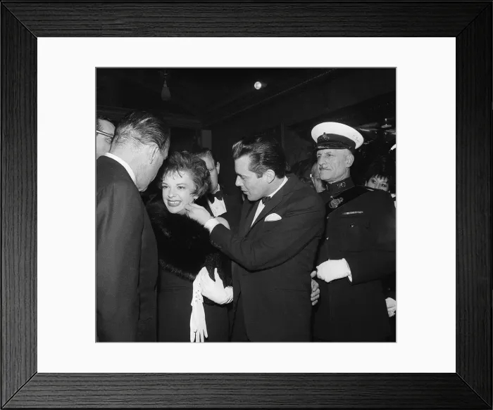 Framed Print : Actors Dirk Bogarde and Judy Garland 1963 Framed Print : Actors Dirk Bogarde and Judy Garland 1963