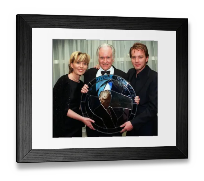 Framed Print : Ian Bannen Kirsty Young Ewan McGregor February 1998 Scottish Film Personality of