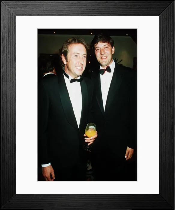 Framed Print : Eric Idle and Stephen Fry comedy actors 1991 Framed Print : Eric Idle and Stephen Fry comedy actors 1991