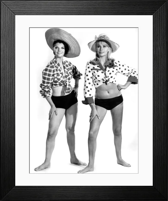 Framed Print : Reveille Fashions 1966: Jo-Ann Asher and Barbara Ray modelling beachwear fashions