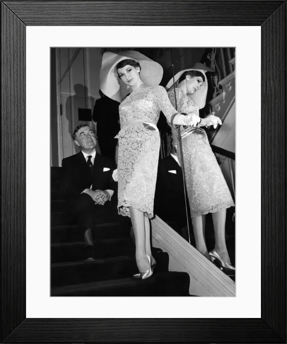 Framed Print : Royal dressmaker Norman Hartnell, designed for the fashion conscious Royal Ascot race Framed Print : Royal dressmaker Norman Hartnell, designed for the fashion conscious Royal Ascot race