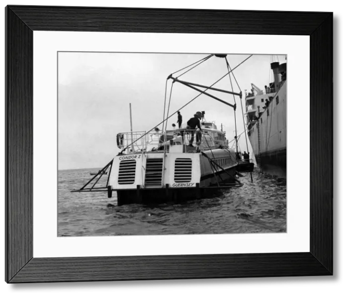 Framed Print : Channel Islands Hydrofoil Service. April 1964 P005368 Framed Print : Channel Islands Hydrofoil Service. April 1964 P005368