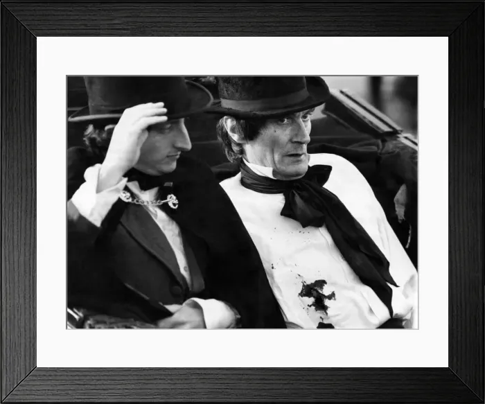 Framed Print : Duels: Pistols at Dawn. Wounded... Dr. Carson is removed from the field of combat