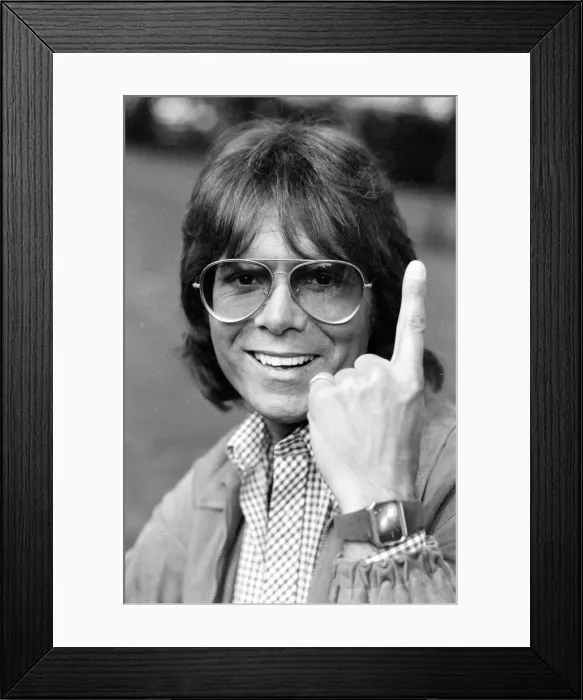Framed Print : Cliff Richard celebrates after hearing that his current single We don Framed Print : Cliff Richard celebrates after hearing that his current single We don