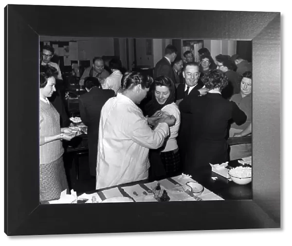 Doctors in Manchester Town Hall vaccinating members of the public against smallpox in one